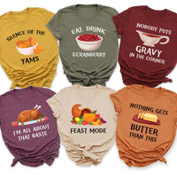 Custom Thanksgiving Family Dinner Shirt, Thanksgiving Puns Shirt, Thanksgiving Foods Group Tee