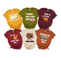 Custom Thanksgiving Family Dinner Shirt, Thanksgiving Puns Shirt, Thanksgiving Foods Group Tee
