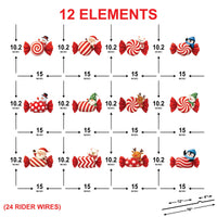 Christmas Candy Yard Signs, Santa Reindeer Penguin Bear Lawn Decorations with Stakes, Waterproof Outdoor Holiday Garden Patio Xmas Décor