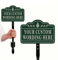 Custom Yard Sign with 16" Stake, Personalized Outdoor Aluminum Sign with Your Wording, Rust-Free Lawn Plaque for Home, Garden, or Business