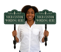 3 Pack Custom Yard Sign with 16" Stake, Personalized Outdoor Aluminum Sign with Your Wording, Rust-Free Lawn Plaque for Home Garden Business