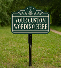 Custom Yard Sign with 16" Stake, Personalized Outdoor Aluminum Sign with Your Wording, Rust-Free Lawn Plaque for Home, Garden, or Business