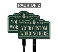 2 Pack Custom Yard Sign with 16" Stake, Personalized Outdoor Aluminum Sign with Your Wording, Rust-Free Lawn Plaque for Home Garden Business