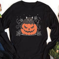 Cute Halloween Black Cat Long Sleeve Shirt