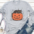 Cute Halloween Black Cat Long Sleeve Shirt