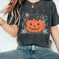 Cute Halloween Black Cat Short Sleeve T-Shirt