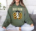 Boo Haw Hoodie, Cow Spot Ghost Western Halloween Tee