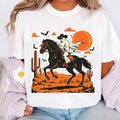 Retro Halloween Shirt, Trendy Ghost and Bats Spooky Season Tee