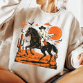 Retro Halloween Sweatshirt, Trendy Ghost and Bats Spooky Season Tee