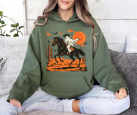 Retro Halloween Hoodie, Trendy Ghost and Bats Spooky Season Tee