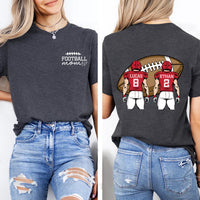 Custom Football Mom Shirt with Kids Name, Two Sided
