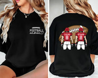 Custom Football Mom Shirt with Kids Name, Two Sided