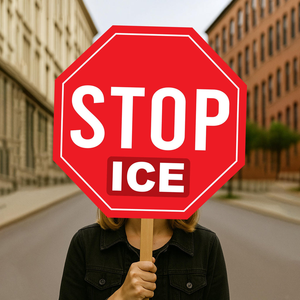 Stop ICE Resist Protest Sign, Political Activist Poster, Anti-Trump Rally Sign, Anti-Fascism Protest Poster for Political Rally and March