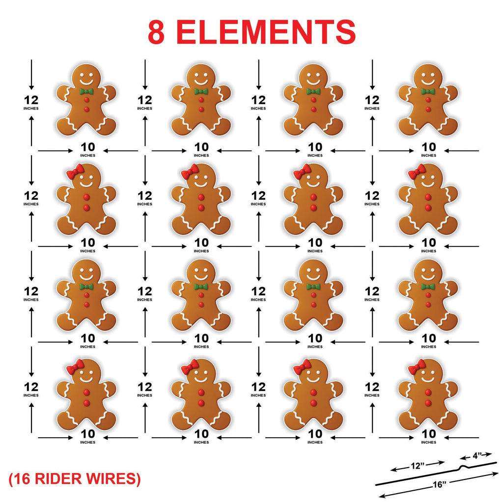 Gingerbread People Yard Sign, Outdoor Christmas Lawn Decoration with Stakes, Cute Holiday Garden Pathway Xmas Yard Decor for Winter Display