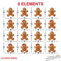 Gingerbread People Yard Sign, Outdoor Christmas Lawn Decoration with Stakes, Cute Holiday Garden Pathway Xmas Yard Decor for Winter Display
