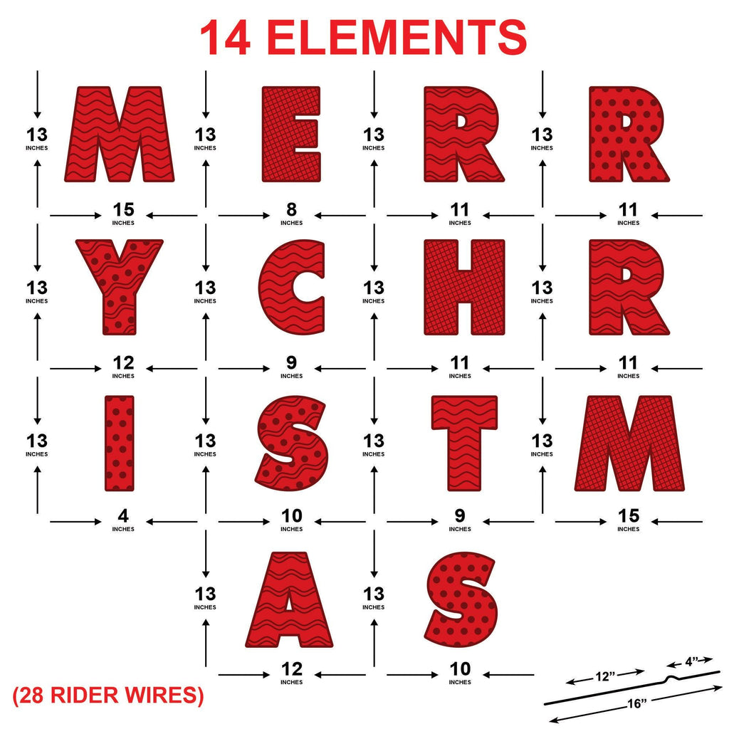 Merry Christmas Yard Sign Letters, Outdoor Holiday Lawn Decorations with Stakes, Waterproof Garden Patio Pathway Xmas Front Yard Décor