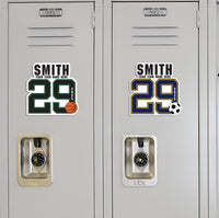 Personalized Football Locker Magnet, Custom Jersey Number School Magnet, Football Team Player Magnet Sign
