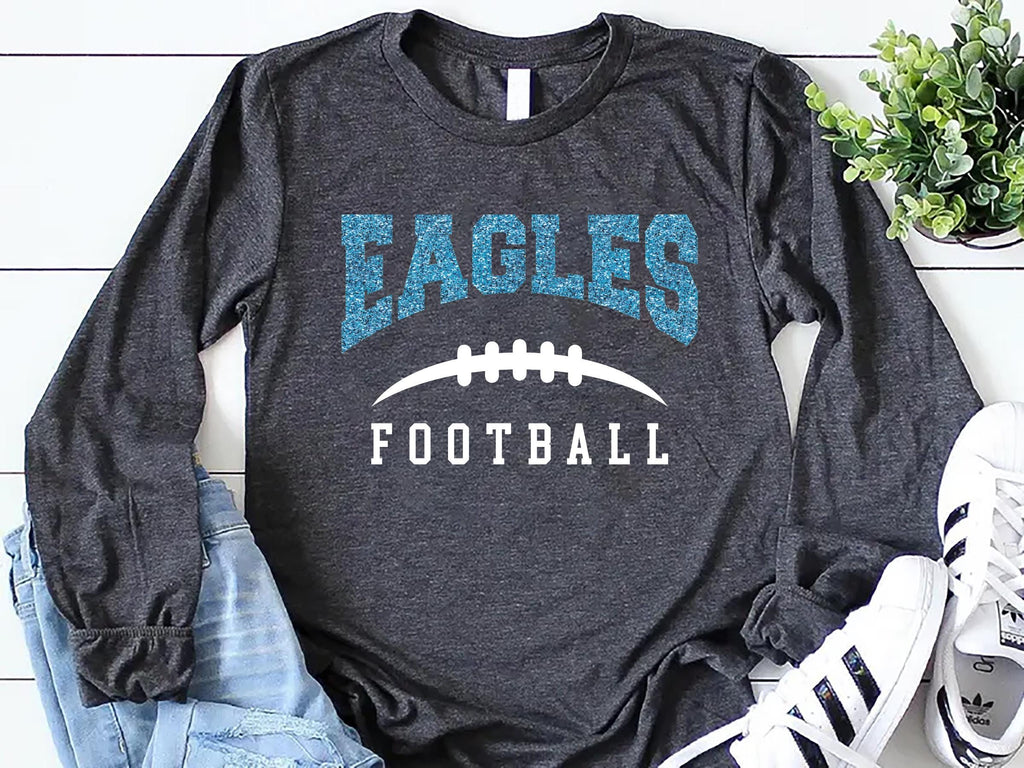 Custom Team Name Football with Laces Long Sleeve Shirt, Personalized Football Fan Shirt, Football Mom Tee