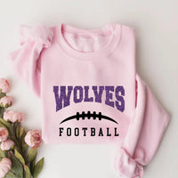 Custom Team Name Football with Laces Sweatshirt, Personalized Football Fan Shirt, Football Mom Sweatshirt