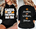 Cheer and Football Mom Shirt, Custom Football and Cheer Mom Shirt, Cheer Mama Tee, Front Back