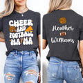 Cheer and Football Mom Shirt, Custom Football and Cheer Mom Shirt, Cheer Mama Tee, Front Back