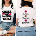 Cheer and Football Mom Shirt, Custom Football and Cheer Mom Shirt, Cheer Mama Tee, Front Back