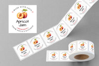 Personalized Apricot Jam Roll Labels, Custom Apricot Jam Product Stickers, Business Apricot Jam Labels for Jars, Canning, Lid Stickers