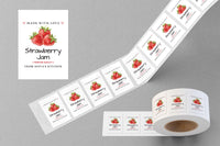 Personalized Strawberry Jam Roll Labels, Custom Strawberry Jam Product Stickers, Business Labels for Jars, Jam Canning, Lid Stickers