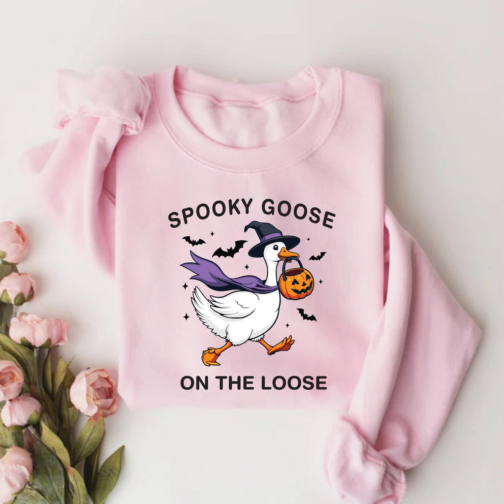 Spooky Goose Sweatshirt, Witchy Silly Goose Halloween Tee