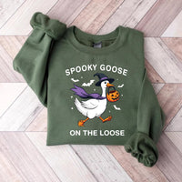 Spooky Goose Sweatshirt, Witchy Silly Goose Halloween Tee