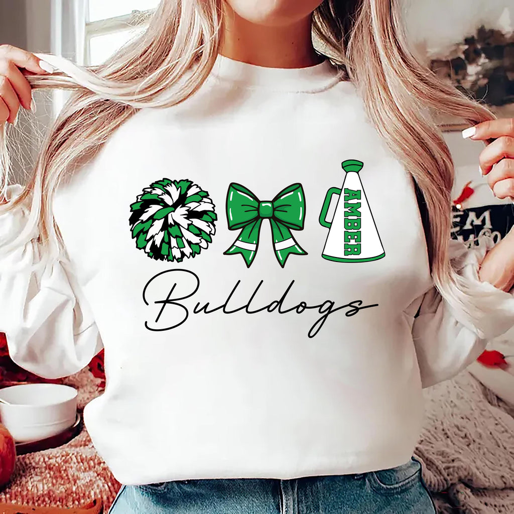 Custom Cheer Mom Sweatshirt, Personalized Cheer Mama Gift Shirt, Cheerleader Sweatshirt