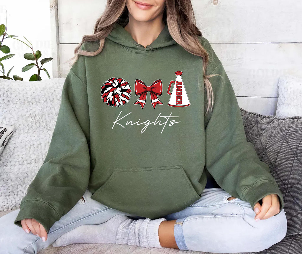 Custom Cheer Mom Hoodie, Personalized Cheer Mama Gift Shirt, Cheerleader Hoodie