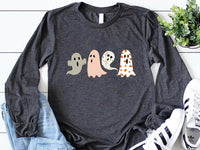 Halloween Ghost Long Sleeve Shirt, Cute Fall Ghost Tee, Spooky Season Autumn Shirt