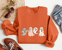 Halloween Ghost Sweatshirt, Cute Fall Ghost Tee, Spooky Season Autumn Sweatshirt
