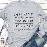 Cozy Season Fall Long Sleeve Shirt, Cute Autumn Crewneck Tee, Cozy Fall Graphic Shirt