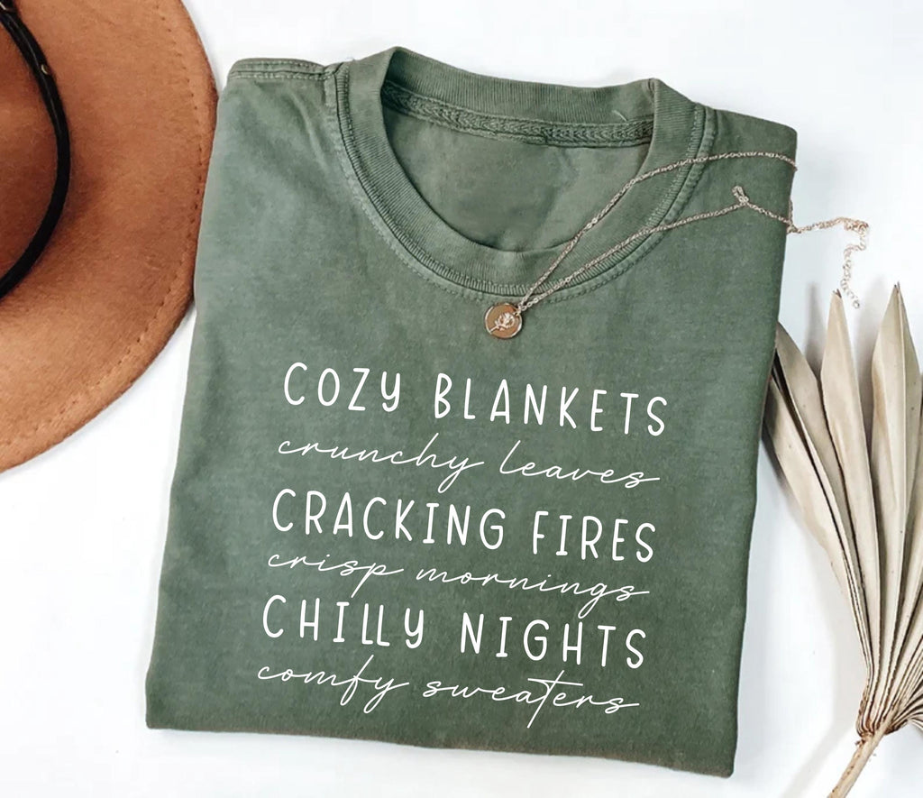 Cozy Season Fall Shirt, Cute Autumn Crewneck Tee, Cozy Fall Graphic Shirt