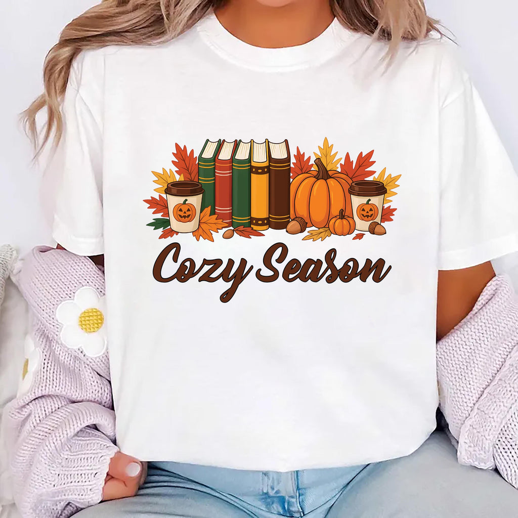 Cozy Season Fall Shirt, Cute Autumn Crewneck Tee, Cozy Fall Graphic Shirt