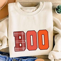 Boo Halloween Sweatshirt, Spooky Fun Fall Crewneck Tee