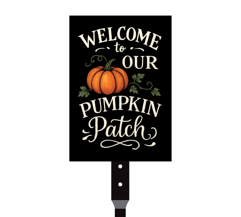 Welcome to Our Pumpkin Patch Yard Sign with 16" Stake, Rustic Fall Harvest Aluminum Sign, Outdoor Autumn Garden Porch Thanksgiving Decor