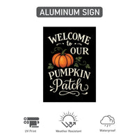 Welcome to Our Pumpkin Patch Yard Sign with 16" Stake, Rustic Fall Harvest Aluminum Sign, Outdoor Autumn Garden Porch Thanksgiving Decor