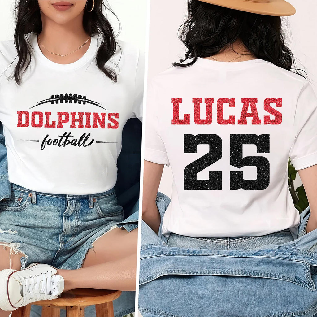 Custom Football Mascot Shirt, Personalized Team Spirit Tee, Football Mom Shirt, Front Back