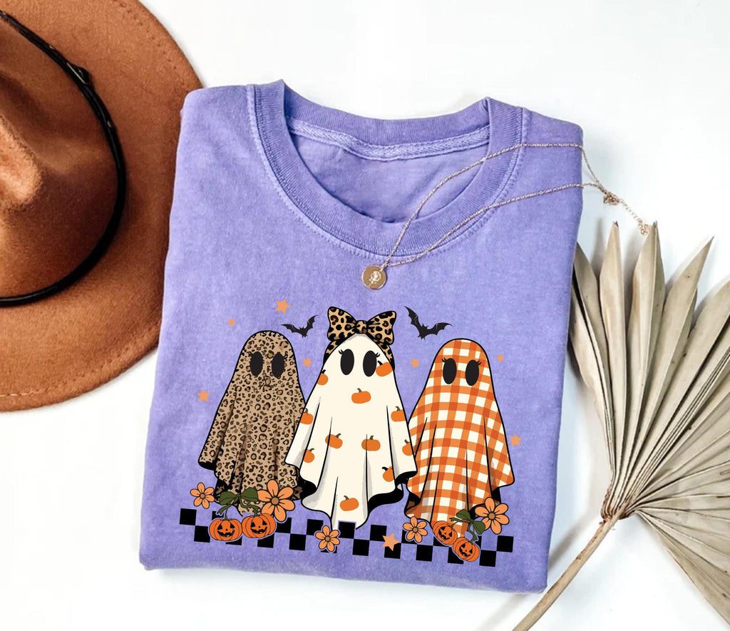 Trendy Leopard Pumpkin Ghost Shirt