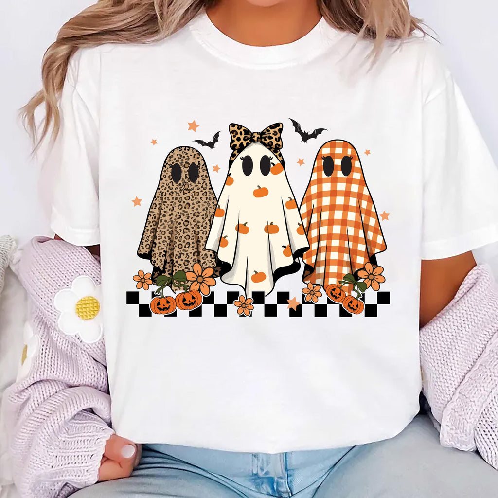 Trendy Leopard Pumpkin Ghost Shirt