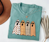 Preppy Floral Ghost Shirt, Fall Ghost Tee