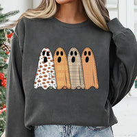 Preppy Floral Ghost Sweatshirt, Fall Ghost Tee