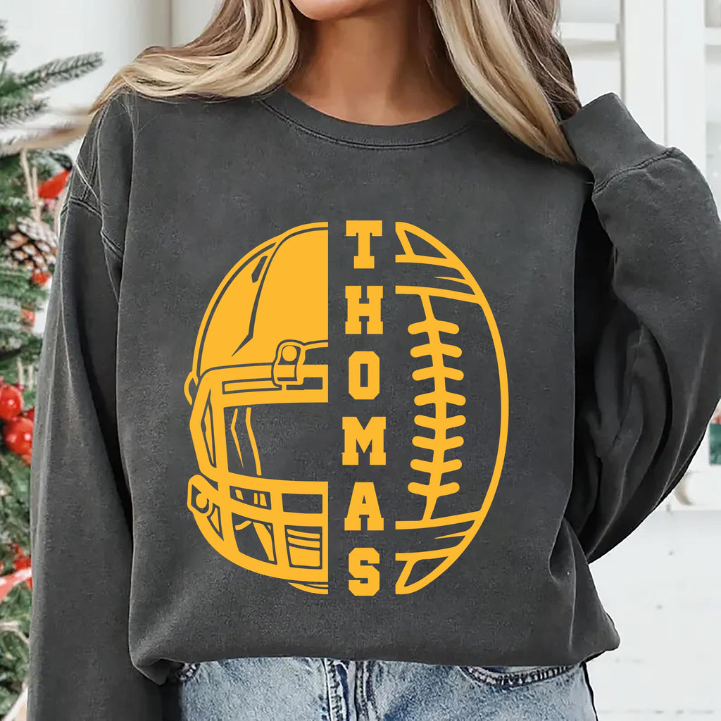 Personalized Football Mom Sweatshirt, Custom Football Gift Shirt, Women's Football Sweatshirt