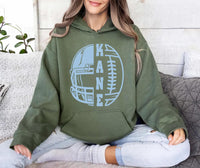 Personalized Football Mom Hoodie, Custom Football Gift Shirt, Women's Football Hoodie