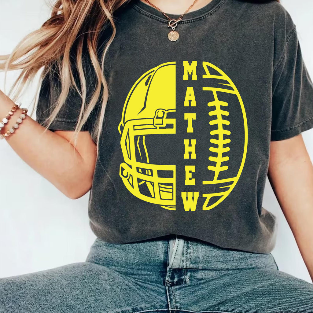 Personalized Football Mom Shirt, Custom Football Gift Shirt, Women's Football Tee
