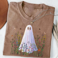 Cute Ghost in Wildflowers Shirt