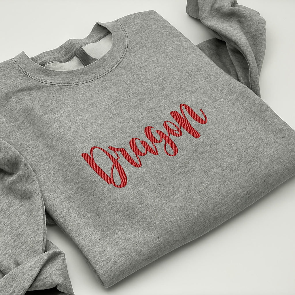 Custom Embroidered Team Name Hoodie, School Mascot Sweatshirt, Personalized Mascot Shirt, Custom Spirit Wear Long Sleeve Shirt